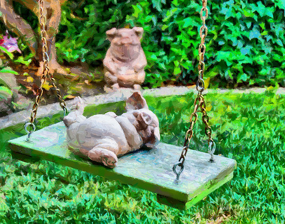 Playtime Under the Watchful "Pig's Eye"