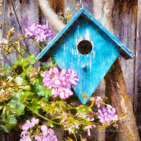 Blue bird house